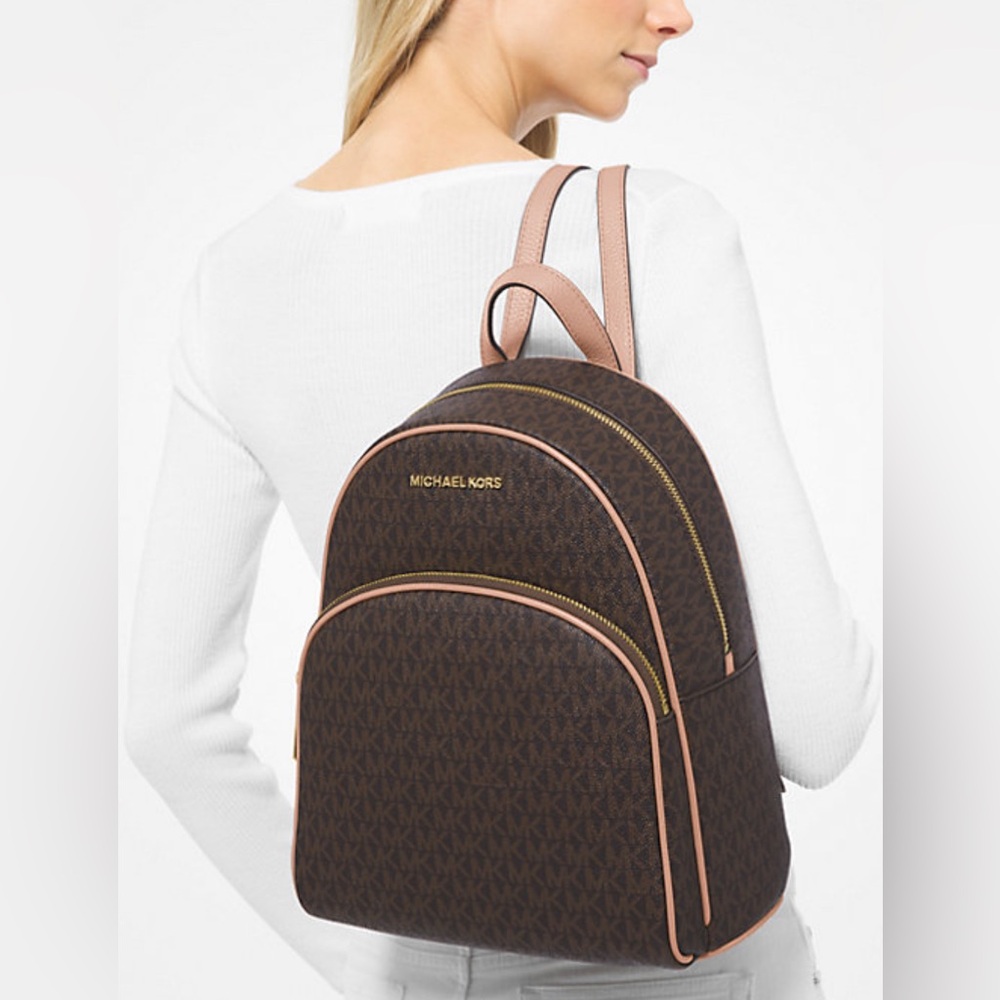 Michael Kors Dark Brown and Soft Pink Backpack